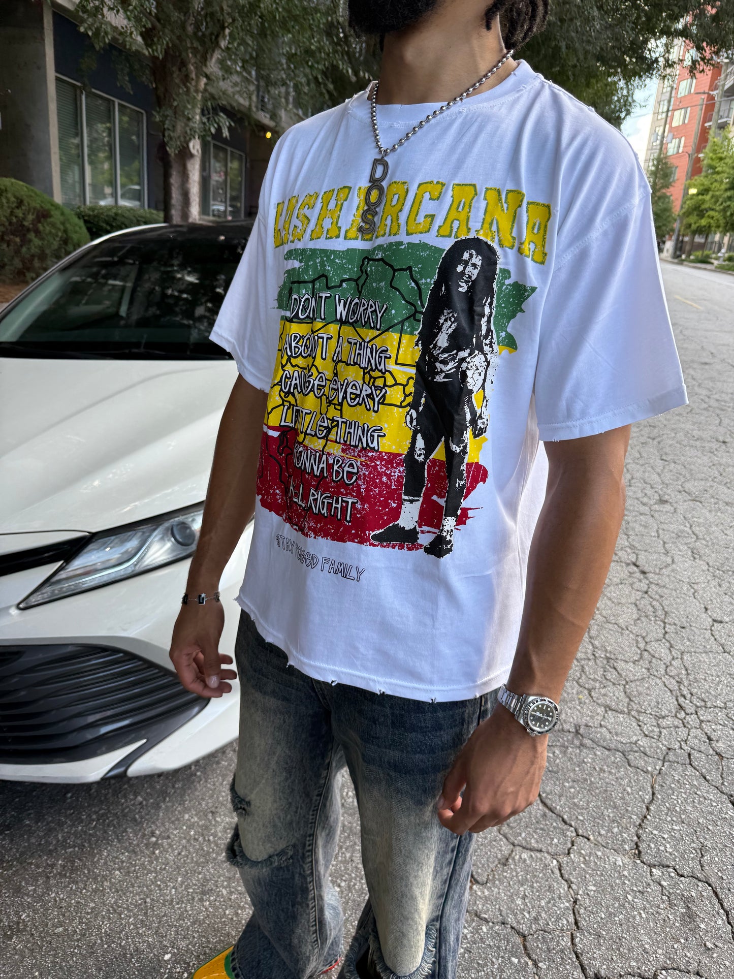 “Poised Marley” Distressed Tee