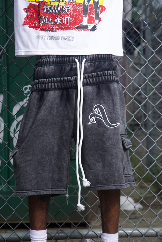 Double Waist “Black Granite” Cargo Shorts